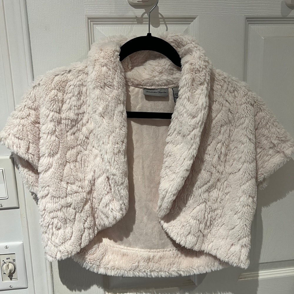 Amanda Charles Faux fur shrug